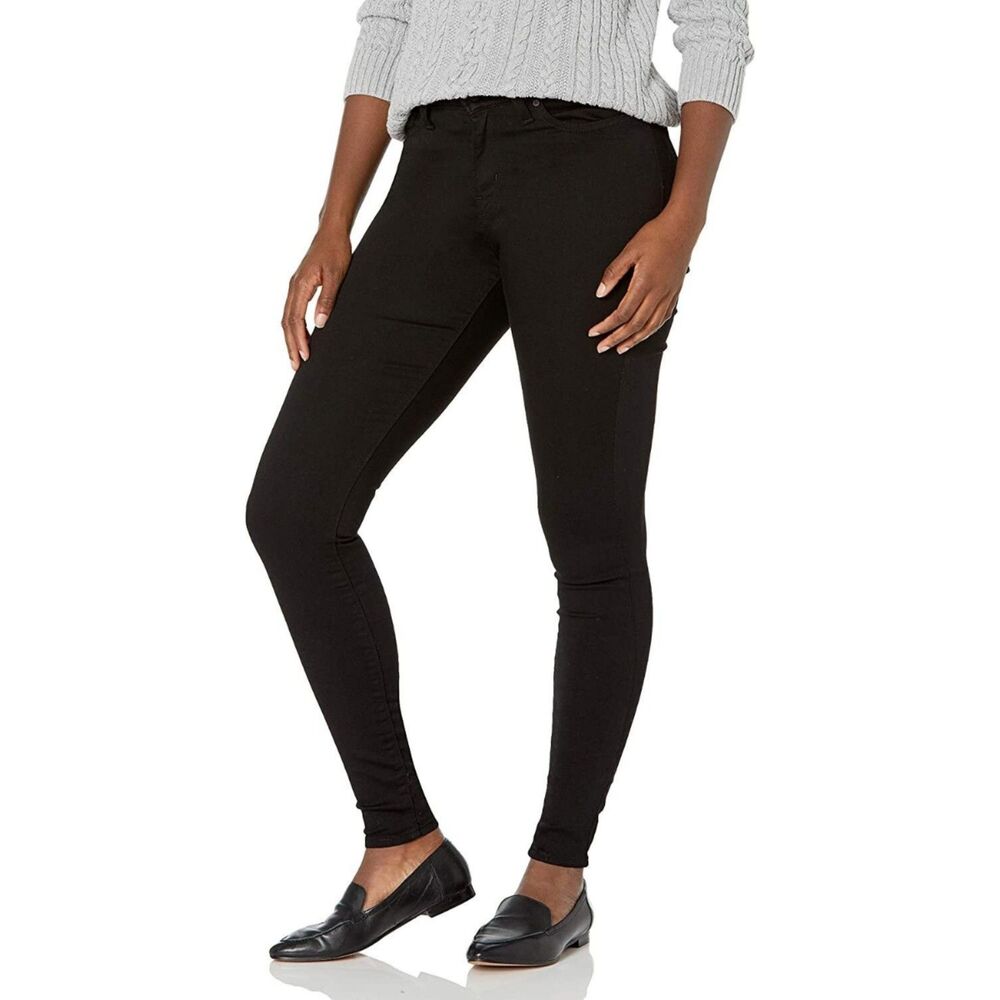 Signature by Levi Strauss & Co. Women's Modern Skinny Jean, Noir/Gold, 14, 32x30